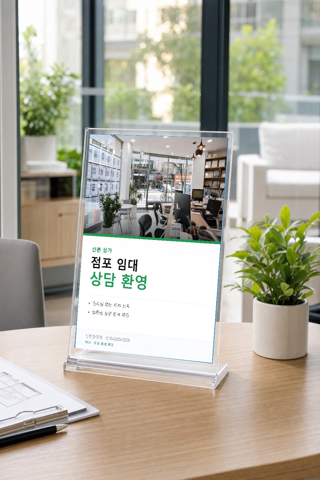 부동산 · 상담석에 놓인 아크 광고